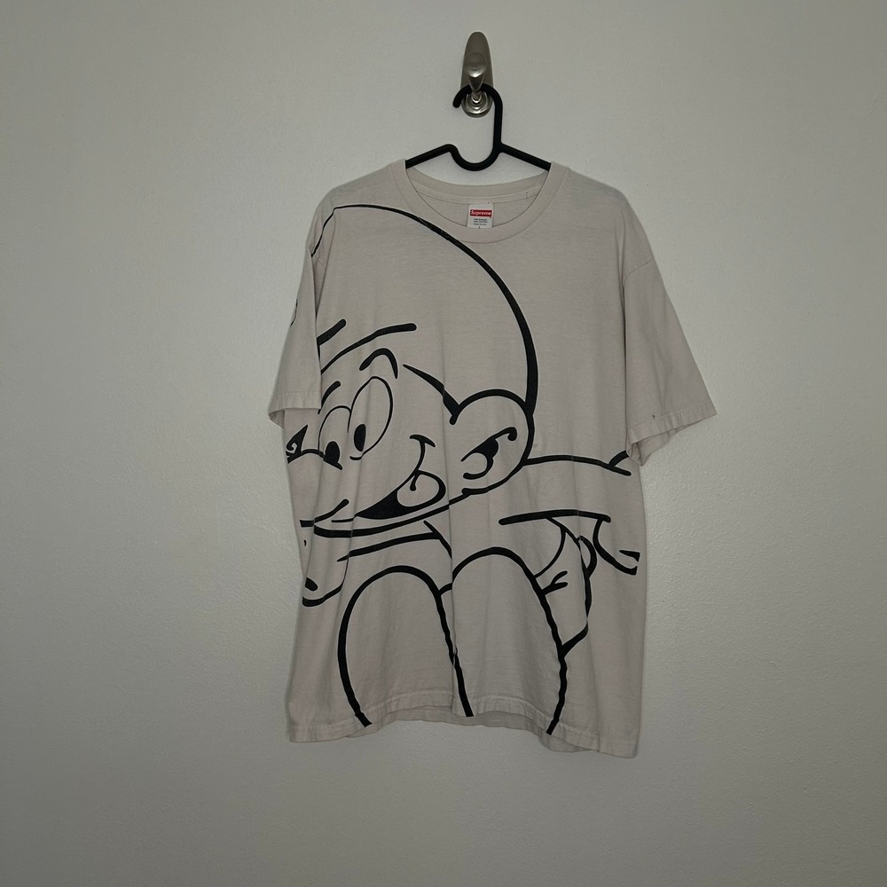 Supreme Smurfs Tee White Black Graphic Logo T-Shirt FW20 Large Mens